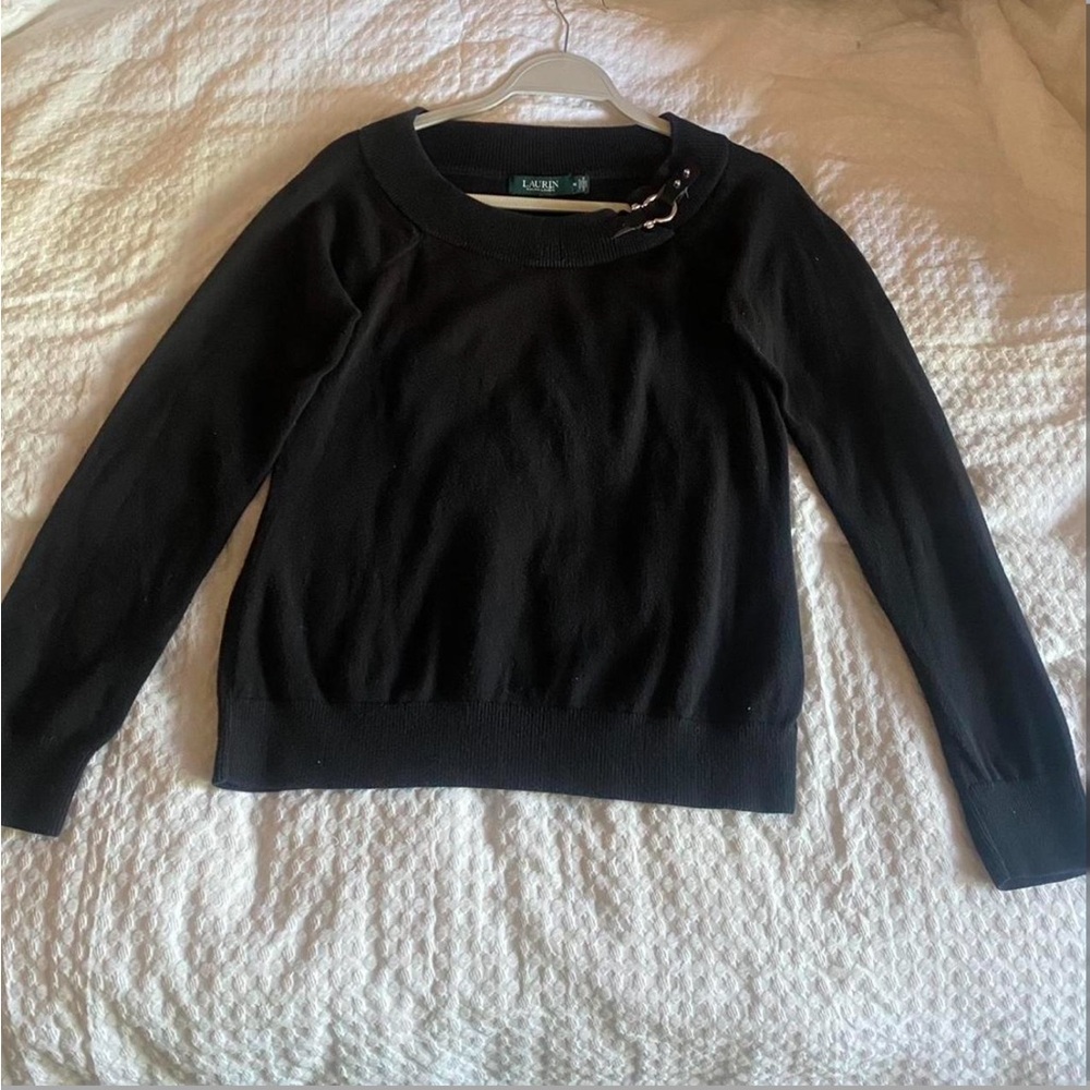 Ralph Lauren Women's Black Crew Neck Sweater